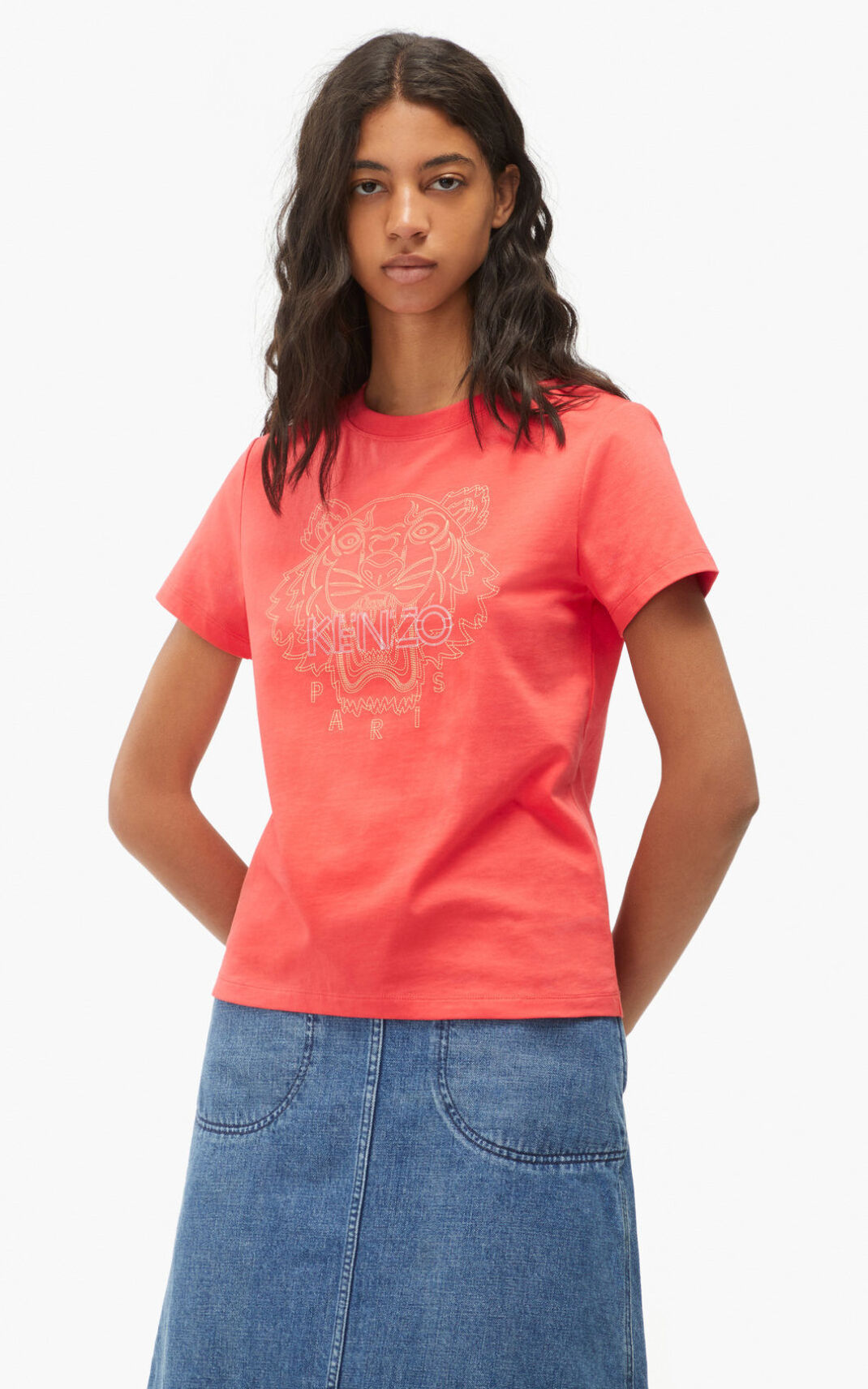 Camisetas Kenzo Tiger Mujer Rojas JKI259083